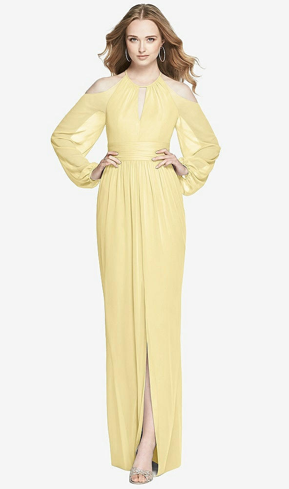 Front View - Pale Yellow Dessy Bridesmaid Dress 3018