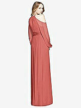 Rear View Thumbnail - Coral Pink Dessy Bridesmaid Dress 3018