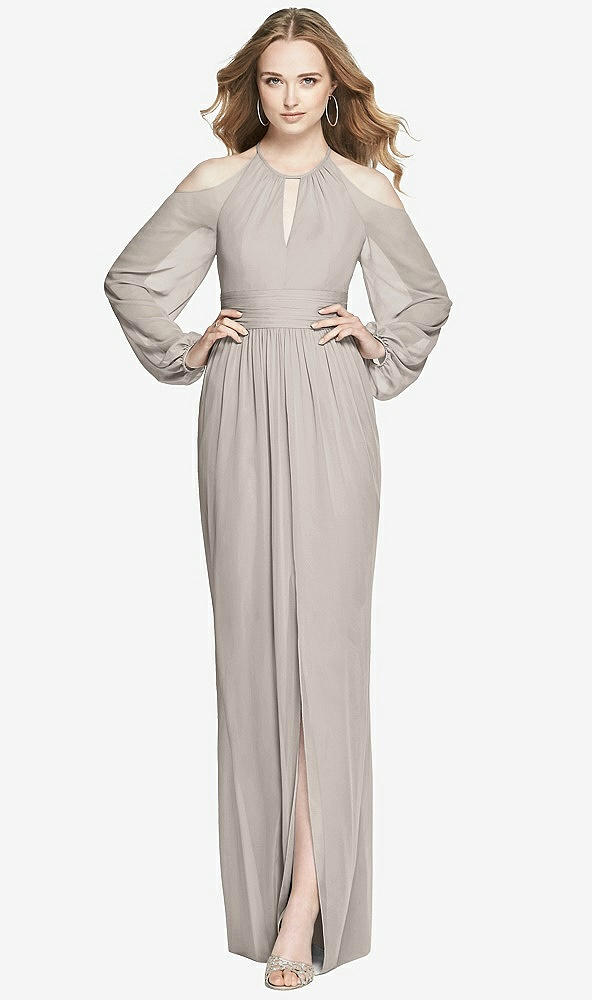Front View - Taupe Dessy Bridesmaid Dress 3018