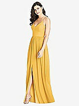 Front View Thumbnail - NYC Yellow Criss Cross Strap Backless Maxi Dress