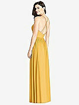 Rear View Thumbnail - NYC Yellow Criss Cross Strap Backless Maxi Dress