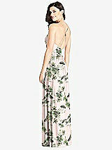 Rear View Thumbnail - Palm Beach Print Criss Cross Strap Backless Maxi Dress