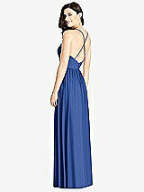 Rear View Thumbnail - Classic Blue Criss Cross Strap Backless Maxi Dress