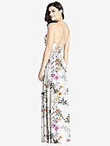 Rear View Thumbnail - Butterfly Botanica Ivory Criss Cross Strap Backless Maxi Dress