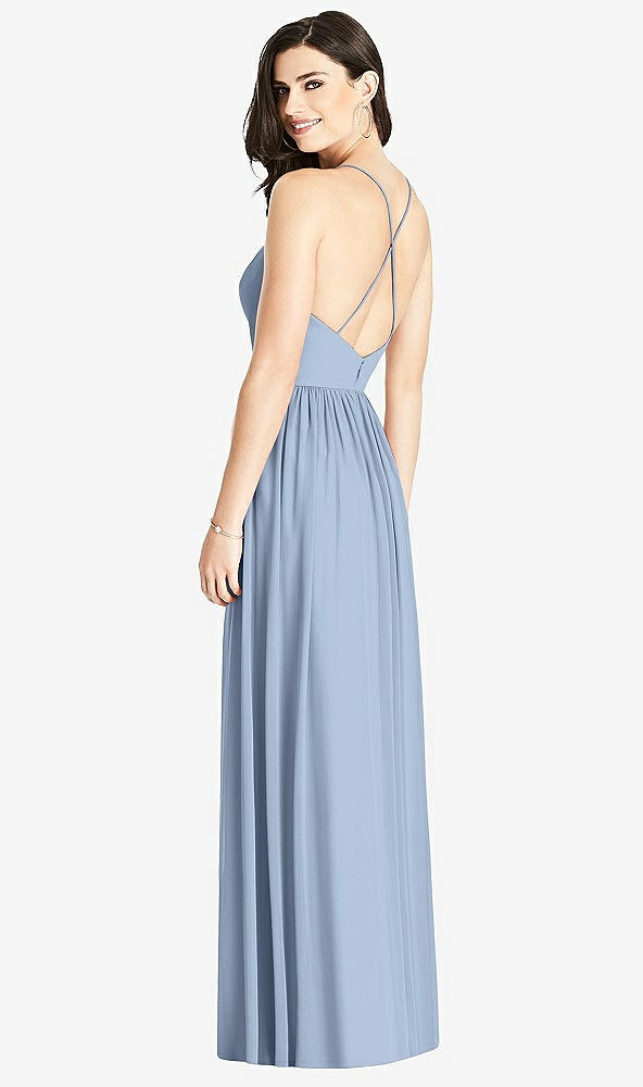 Back View - Cloudy Criss Cross Strap Backless Maxi Dress
