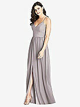 Front View Thumbnail - Cashmere Gray Criss Cross Strap Backless Maxi Dress