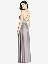 Rear View Thumbnail - Cashmere Gray Criss Cross Strap Backless Maxi Dress