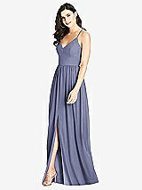 Front View Thumbnail - French Blue Criss Cross Strap Backless Maxi Dress