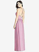 Rear View Thumbnail - Powder Pink Criss Cross Strap Backless Maxi Dress
