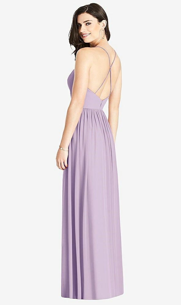 Back View - Pale Purple Criss Cross Strap Backless Maxi Dress