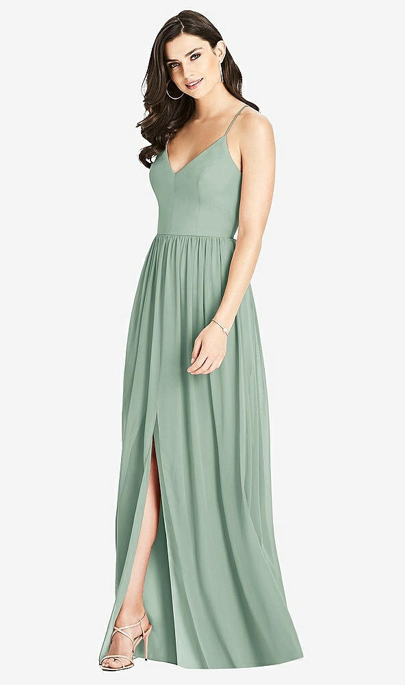 Front View - Seagrass Criss Cross Strap Backless Maxi Dress