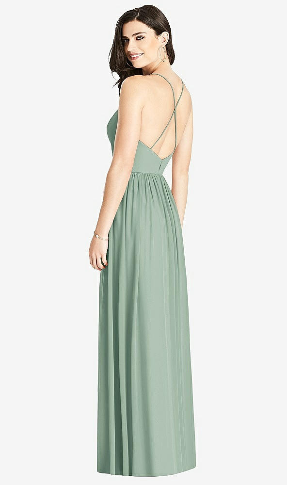 Back View - Seagrass Criss Cross Strap Backless Maxi Dress