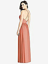Rear View Thumbnail - Terracotta Copper Criss Cross Strap Backless Maxi Dress
