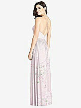 Rear View Thumbnail - Watercolor Print Criss Cross Strap Backless Maxi Dress