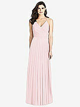 Rear View Thumbnail - Ballet Pink Ruffled Strap Cutout Wrap Maxi Dress