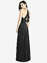 Front View Thumbnail - Black Ruffled Strap Cutout Wrap Maxi Dress