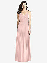 Rear View Thumbnail - Rose - PANTONE Rose Quartz Ruffled Strap Cutout Wrap Maxi Dress