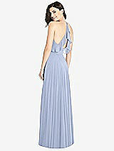 Front View Thumbnail - Sky Blue Ruffled Strap Cutout Wrap Maxi Dress
