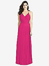 Rear View Thumbnail - Think Pink Ruffled Strap Cutout Wrap Maxi Dress