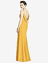 Front View Thumbnail - NYC Yellow Bateau-Neck Open Cowl-Back Trumpet Gown