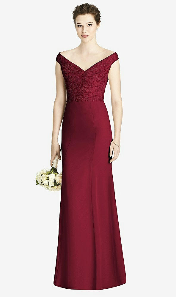 Front View - Burgundy Studio Design Bridesmaid Dress 4536