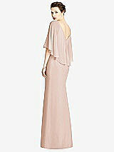 Rear View Thumbnail - Cameo V-Back Trumpet Gown with Draped Cape Overlay