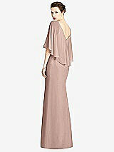Rear View Thumbnail - Neu Nude V-Back Trumpet Gown with Draped Cape Overlay