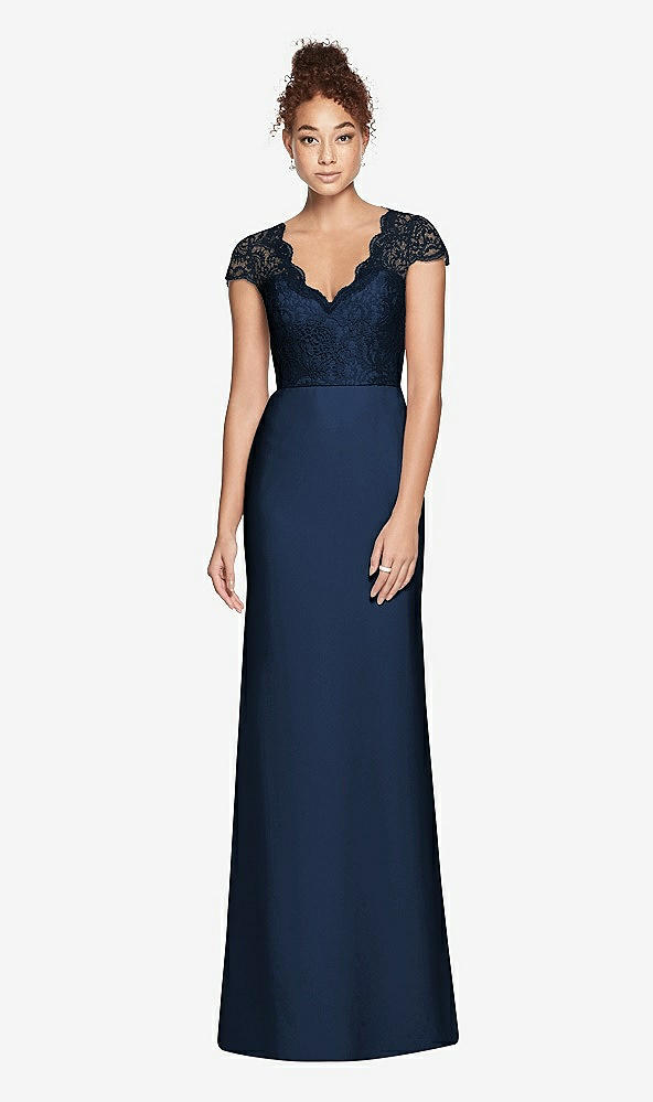 Front View - Midnight Navy Dessy Bridesmaid Dress 3023