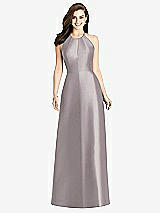 Rear View Thumbnail - Cashmere Gray Bella Bridesmaids Dress BB115