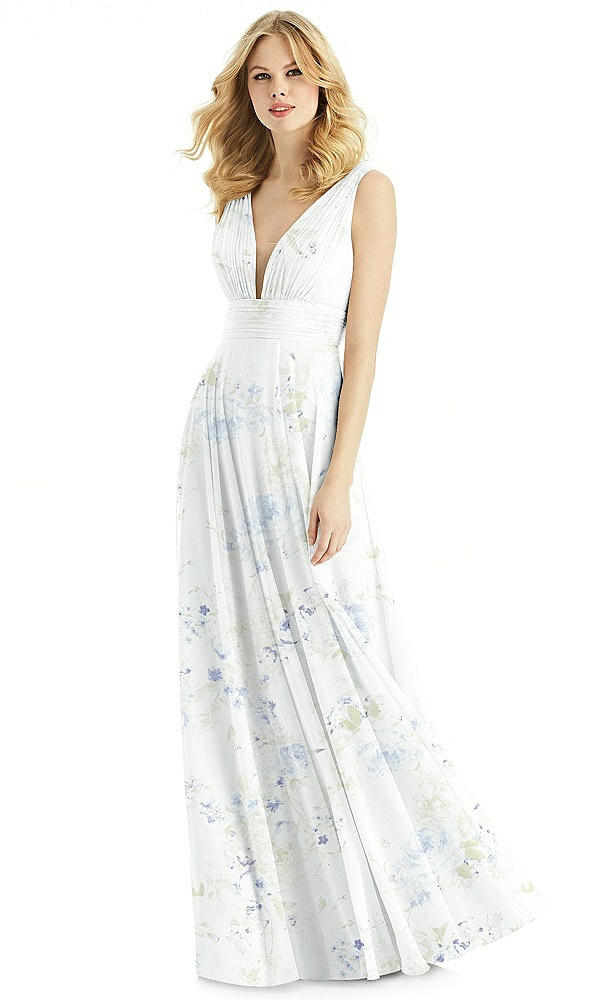 Front View - Bleu Garden & Light Nude Bella Bridesmaids Dress BB109