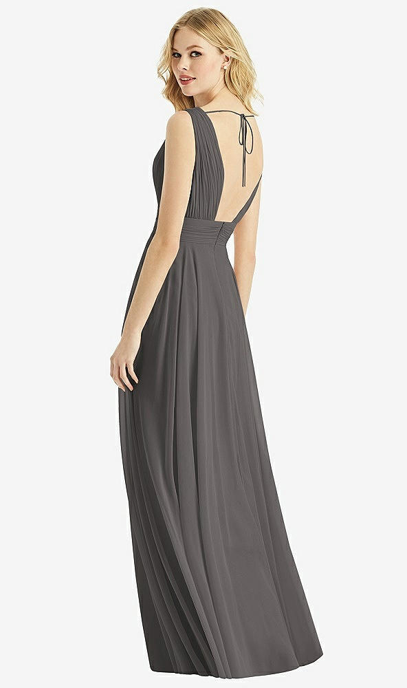 Back View - Caviar Gray & Light Nude Bella Bridesmaids Dress BB109
