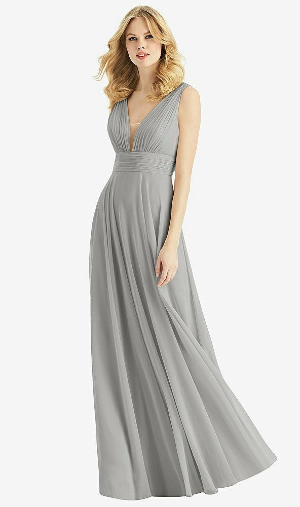 Front View - Chelsea Gray & Light Nude Bella Bridesmaids Dress BB109