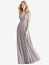 Front View Thumbnail - Cashmere Gray & Light Nude Bella Bridesmaids Dress BB109
