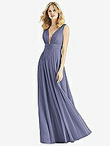 Front View Thumbnail - French Blue & Light Nude Bella Bridesmaids Dress BB109