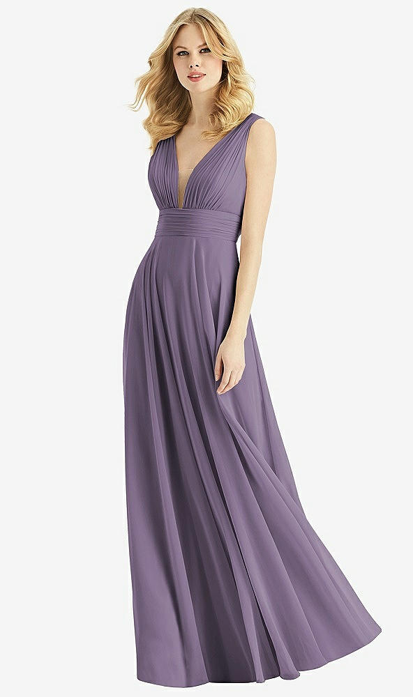 Front View - Lavender & Light Nude Bella Bridesmaids Dress BB109
