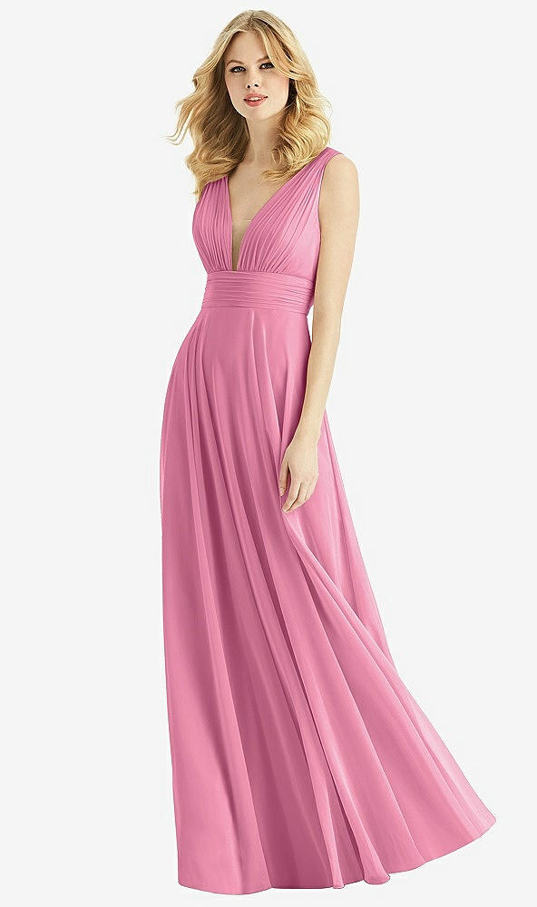 Front View - Orchid Pink & Light Nude Bella Bridesmaids Dress BB109