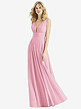 Front View Thumbnail - Peony Pink & Light Nude Bella Bridesmaids Dress BB109