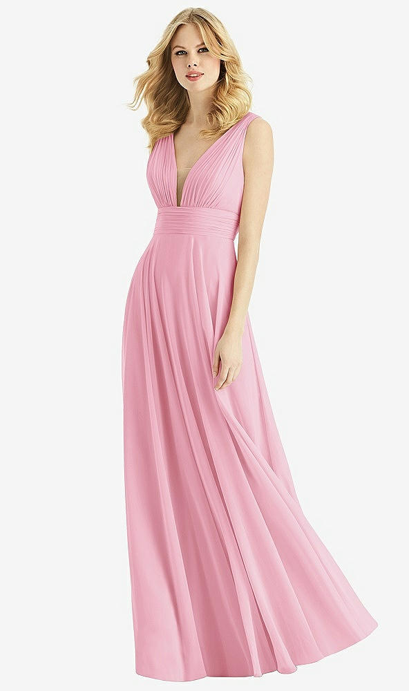 Front View - Peony Pink & Light Nude Bella Bridesmaids Dress BB109