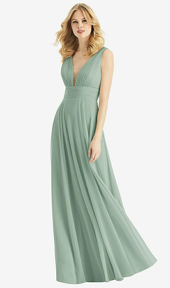 Front View - Seagrass & Light Nude Bella Bridesmaids Dress BB109