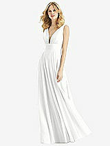 Front View Thumbnail - White & Light Nude Bella Bridesmaids Dress BB109