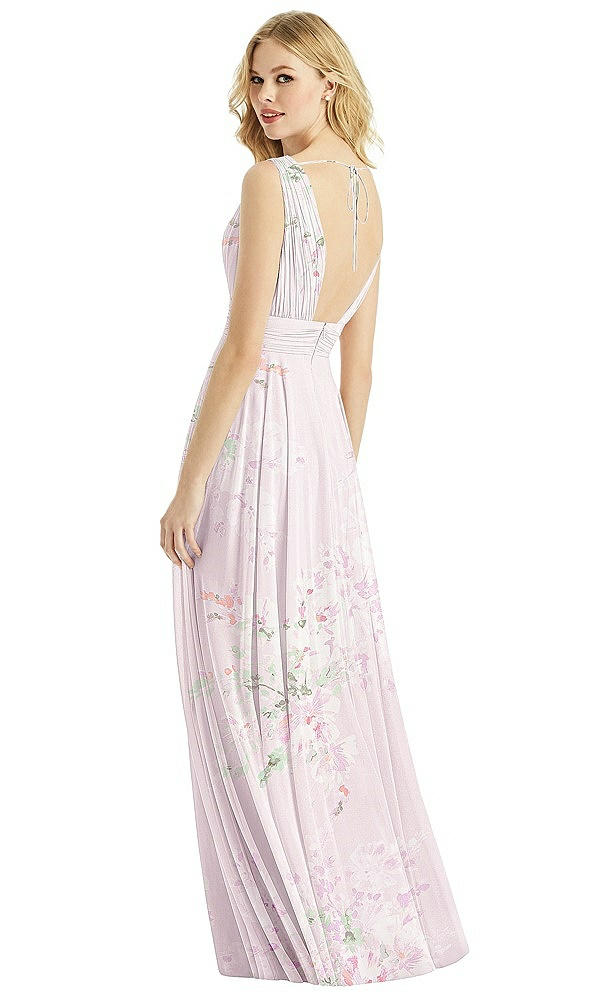 Back View - Watercolor Print & Light Nude Bella Bridesmaids Dress BB109