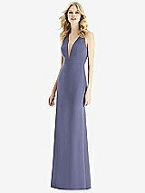 Front View Thumbnail - French Blue & Light Nude Bella Bridesmaids Dress BB111