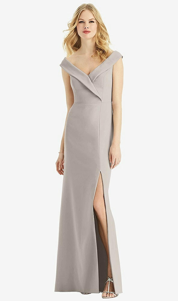 Front View - Taupe Bella Bridesmaids Dress BB112