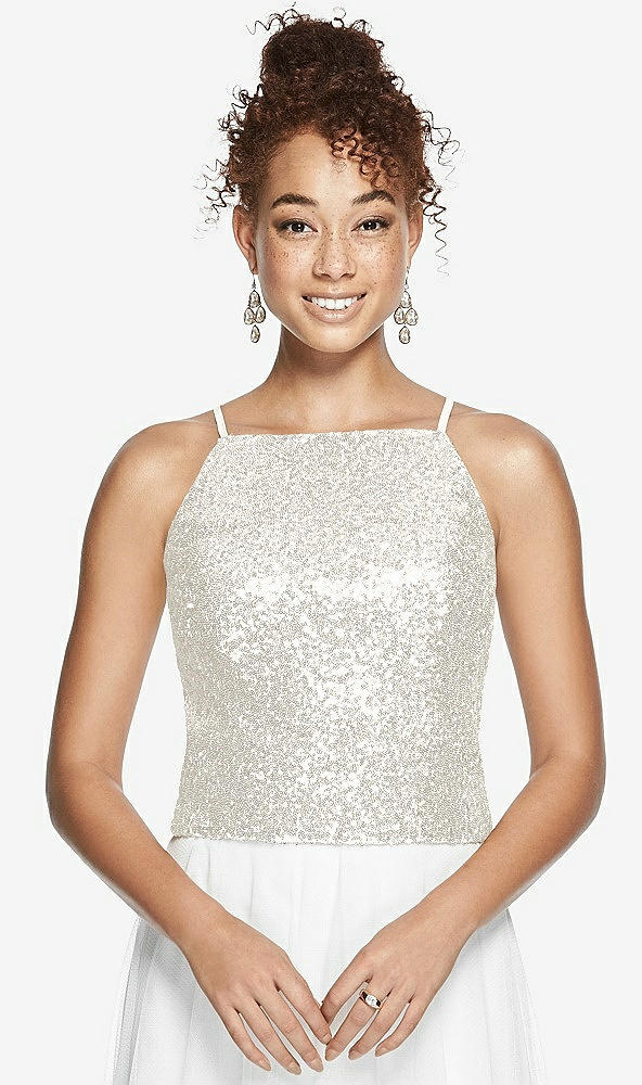 Front View - Ivory Dessy Bridesmaid Top T3009