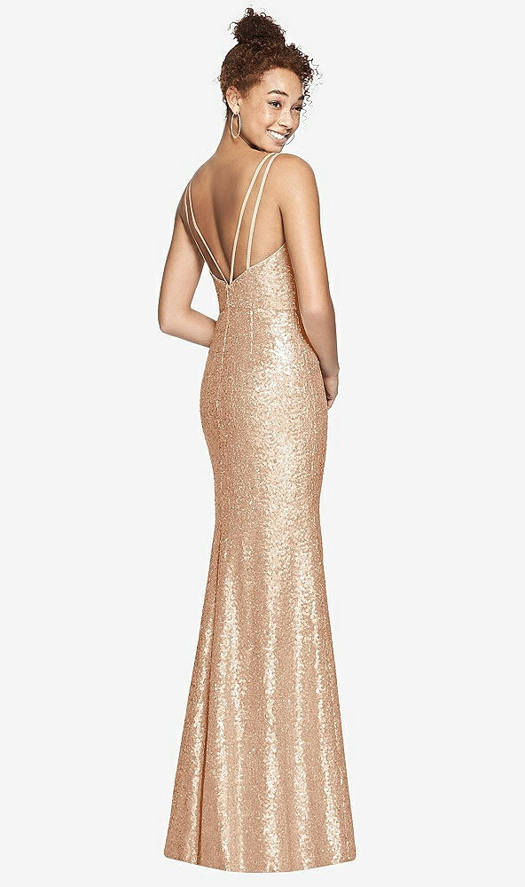Back View - Rose Gold Dessy Bridesmaid Dress 3010
