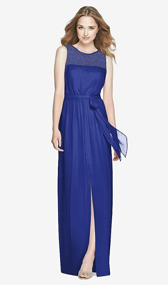 Front View - Cobalt Blue Dessy Bridesmaid Dress 3025