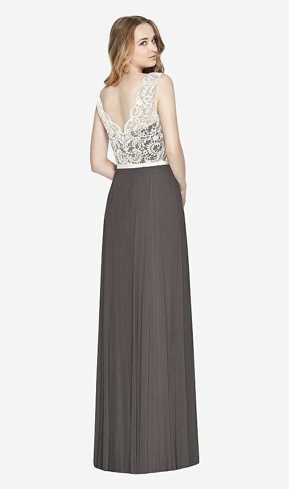 Back View - Caviar Gray & Ivory After Six Bridesmaid Dress 6773