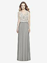 Front View Thumbnail - Chelsea Gray & Ivory After Six Bridesmaid Dress 6773