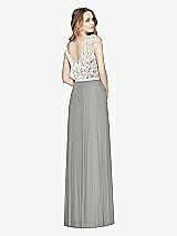 Rear View Thumbnail - Chelsea Gray & Ivory After Six Bridesmaid Dress 6773
