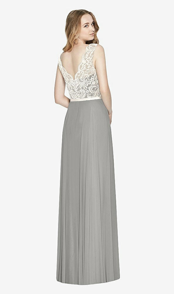 Back View - Chelsea Gray & Ivory After Six Bridesmaid Dress 6773